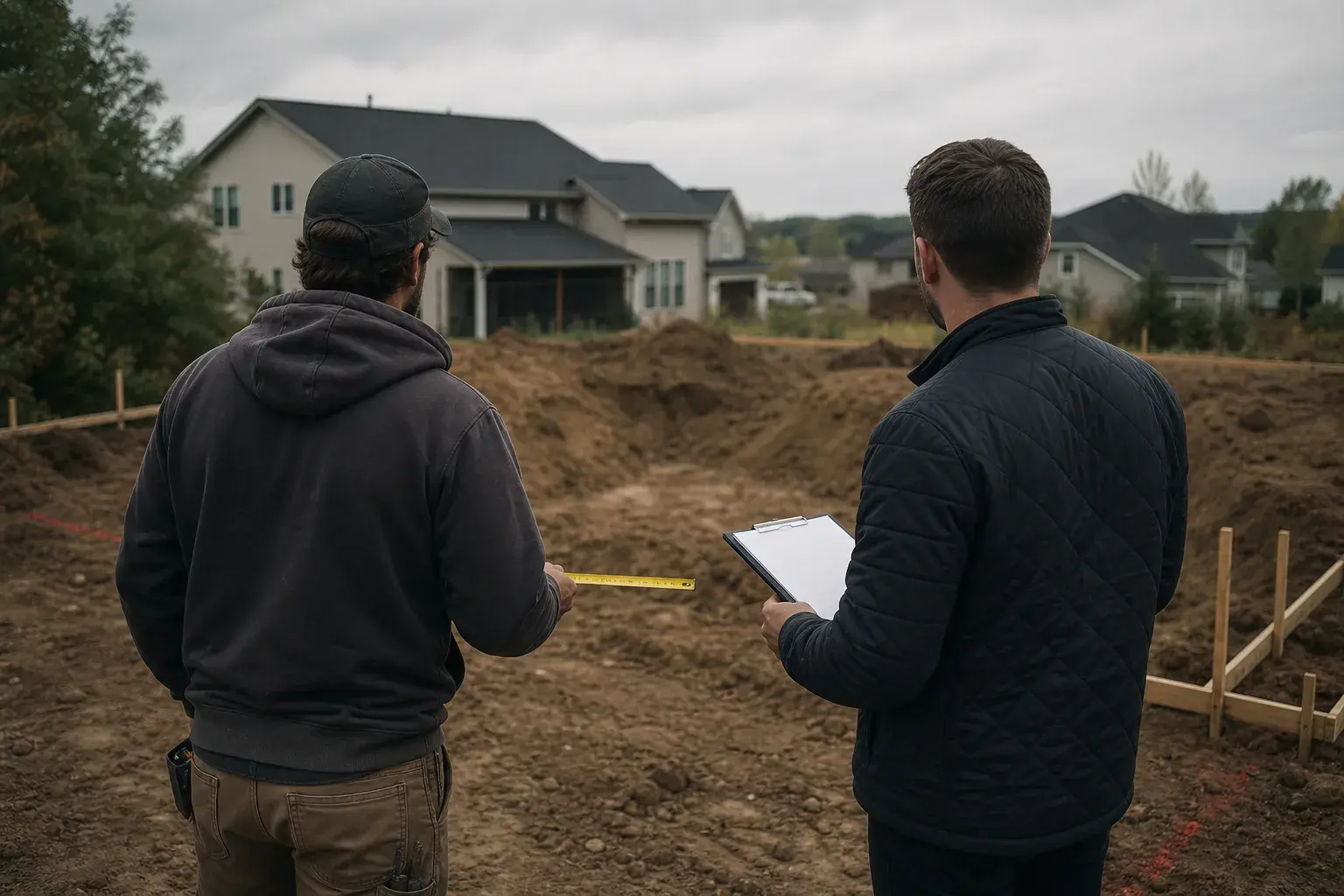 Vorbereitete Baustelle mit Schotterunterbau