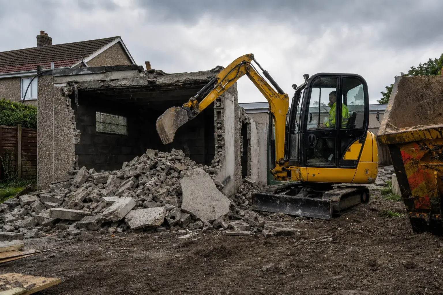 Abgebrochene Garage und freigeräumte Fläche in Rheurdt